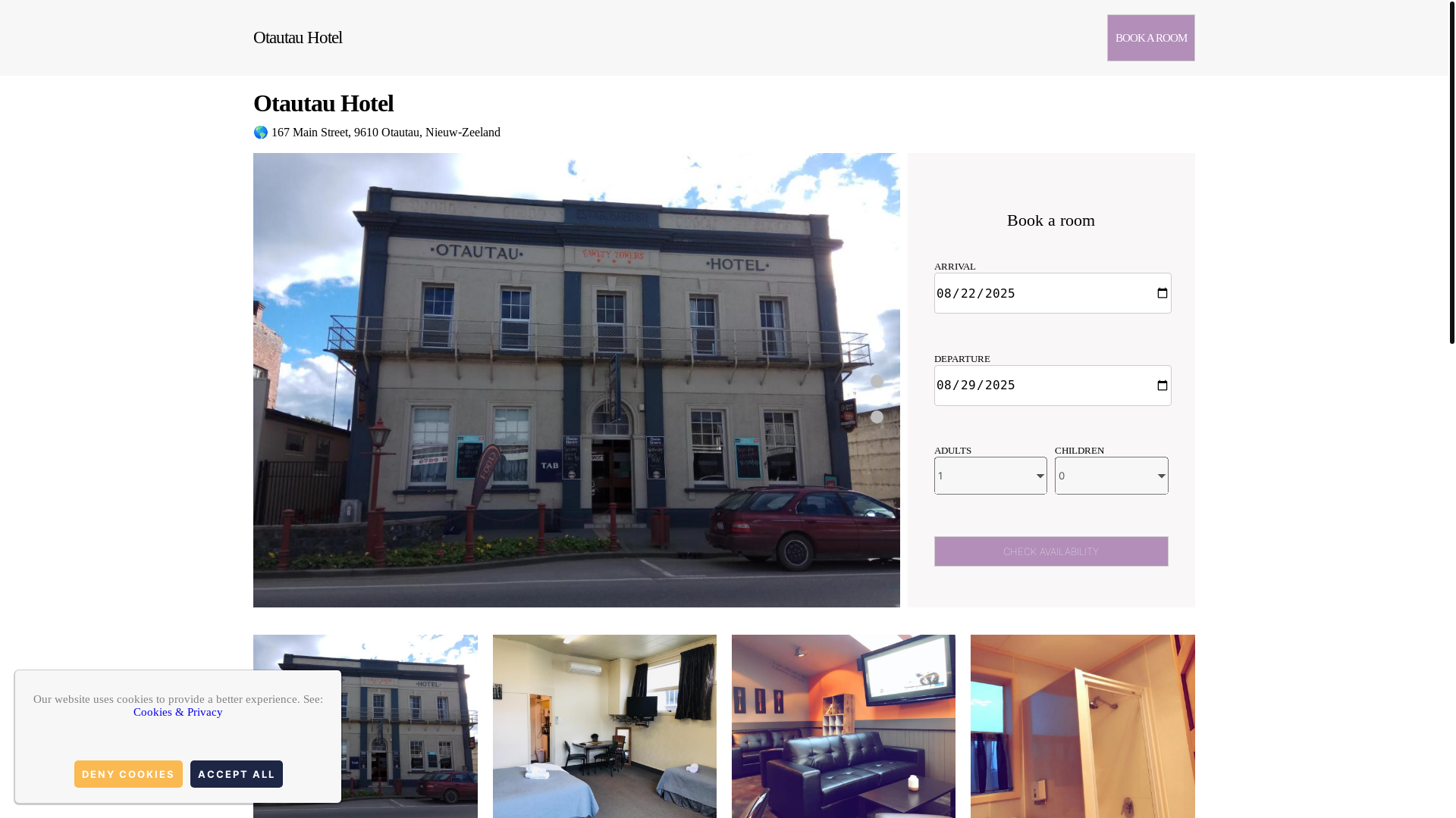 website screenshot of https://otautau-hotel.com.es/