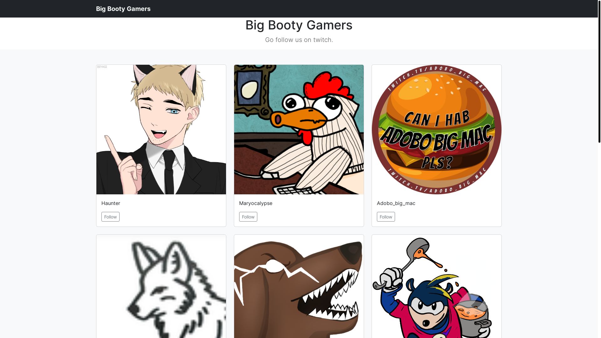 website screenshot of https://bigbootygamers.pages.dev/