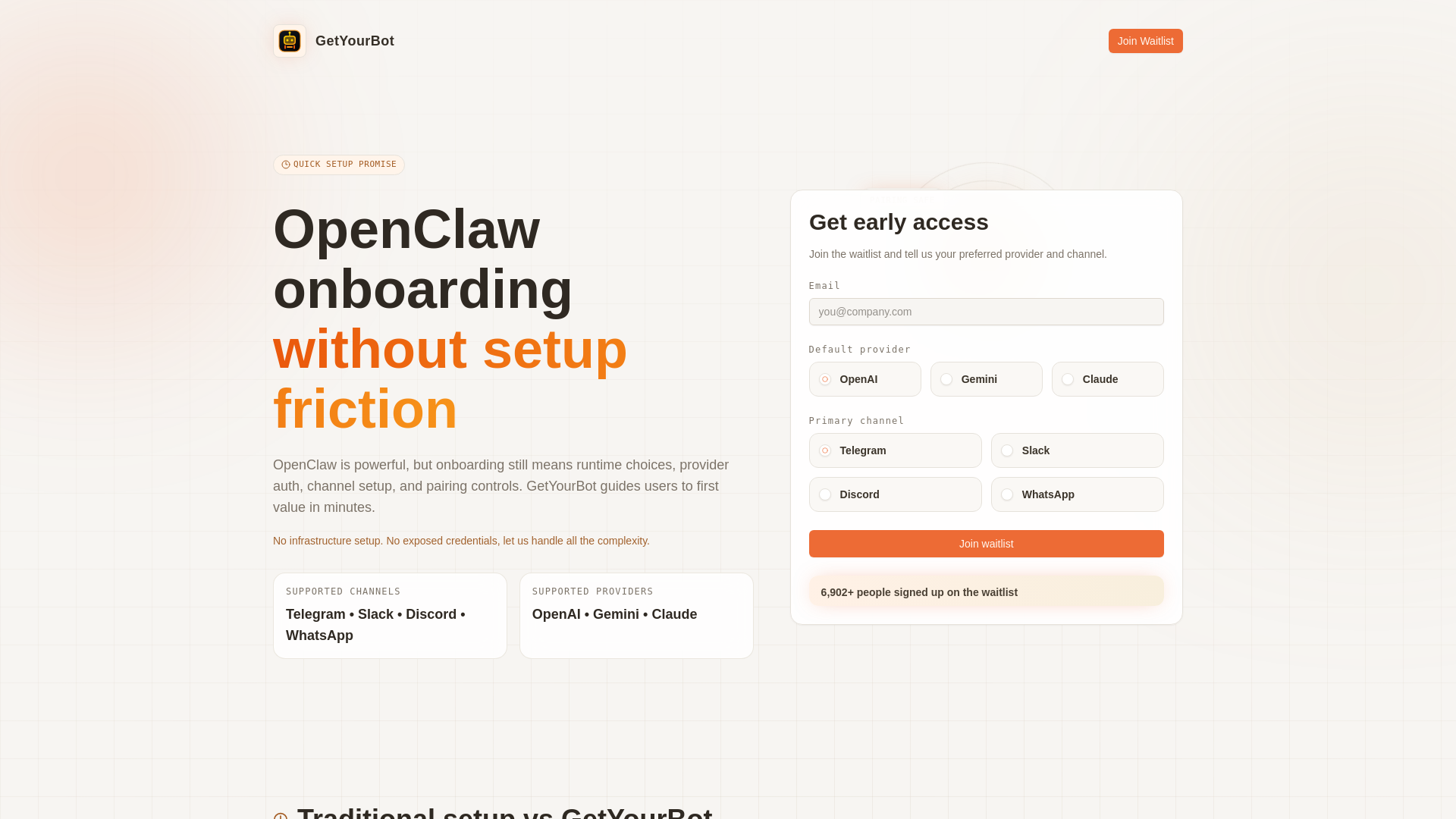 website screenshot of https://getyour.bot