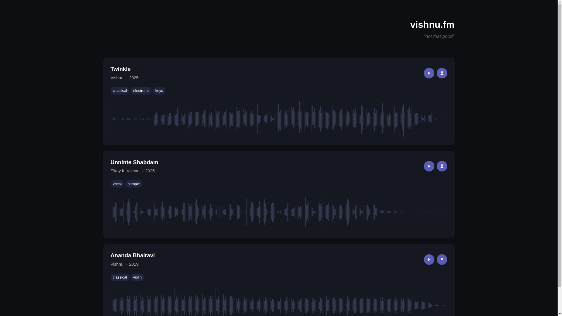 website screenshot of https://vishnu-fm.pages.dev/