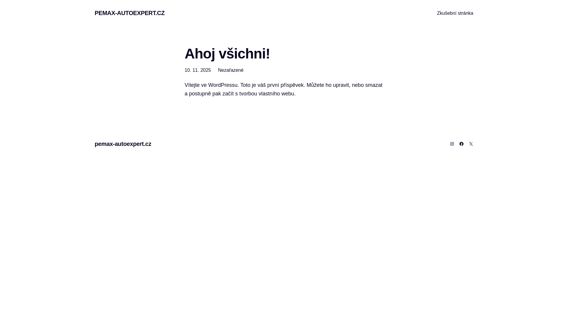 website screenshot of https://pemax-autoexpert.cz/