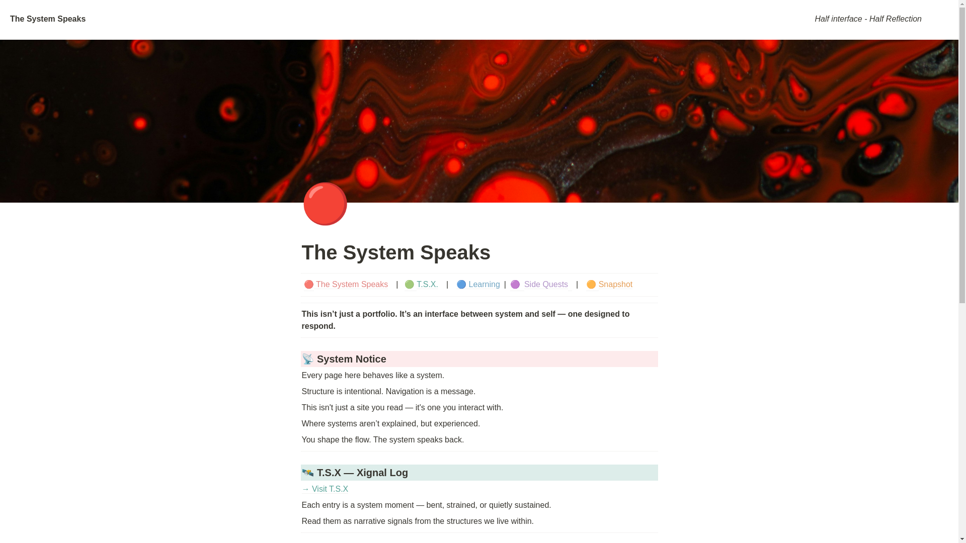 website screenshot of https://thesystemspeaks.me/