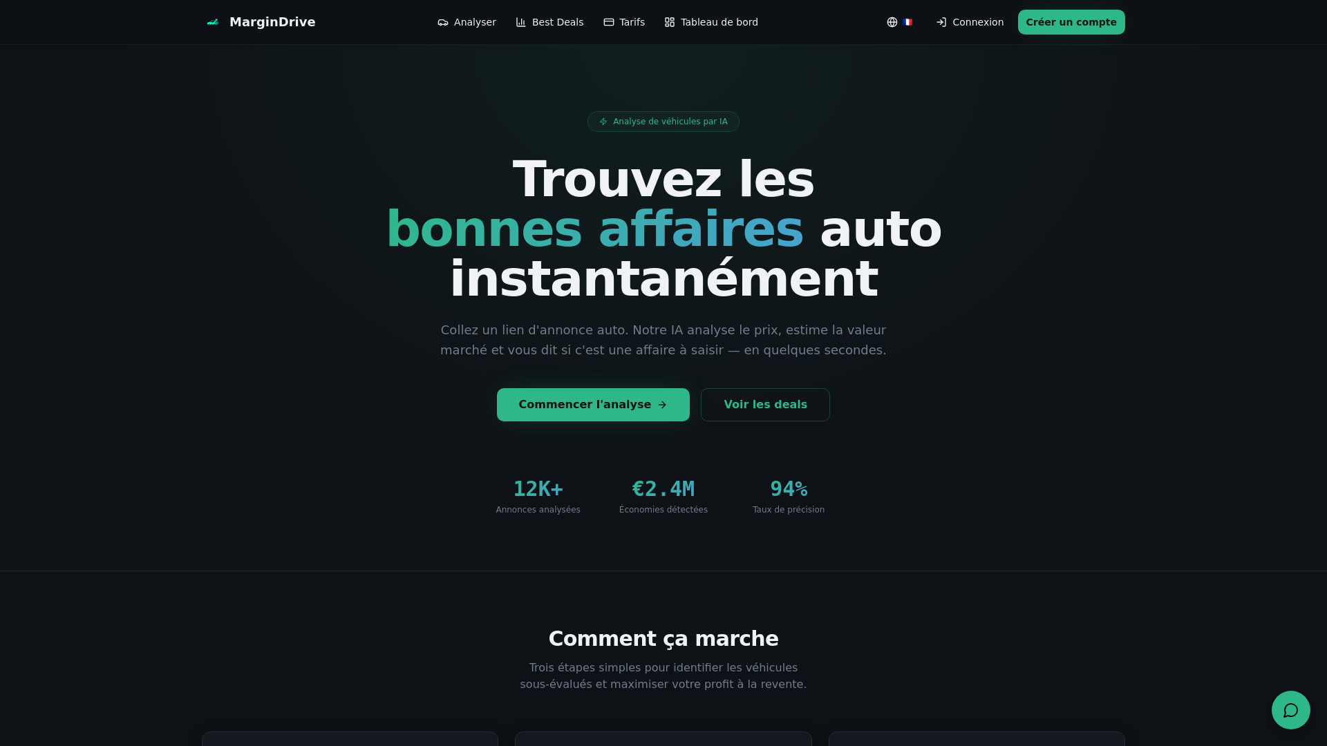 website screenshot of https://margindrive.io/