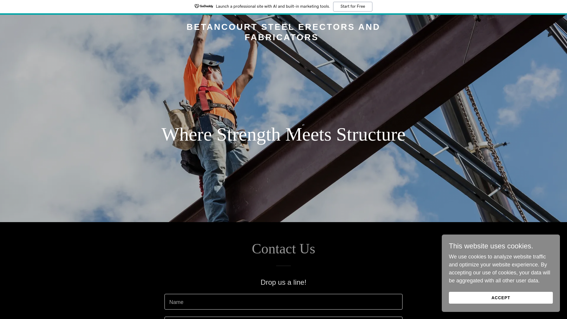 website screenshot of https://betancourtsteel.com/