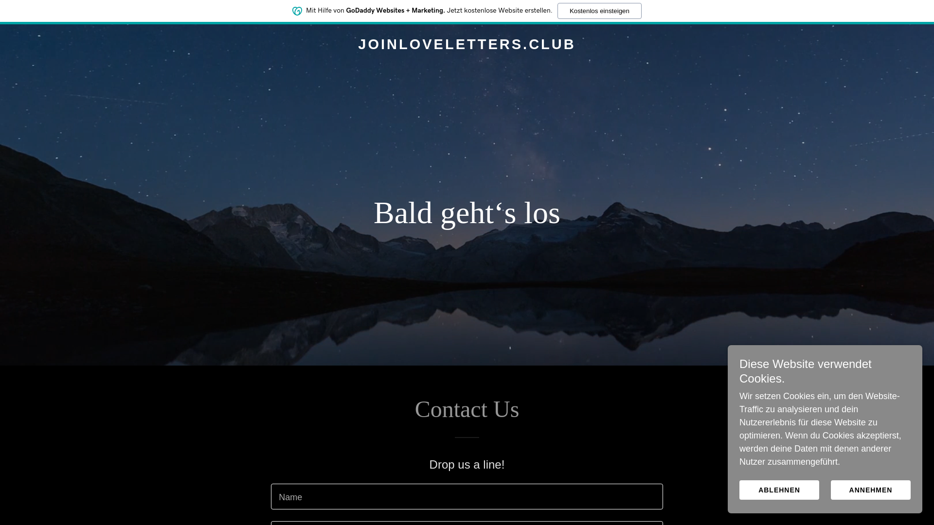 website screenshot of https://joinloveletters.club/