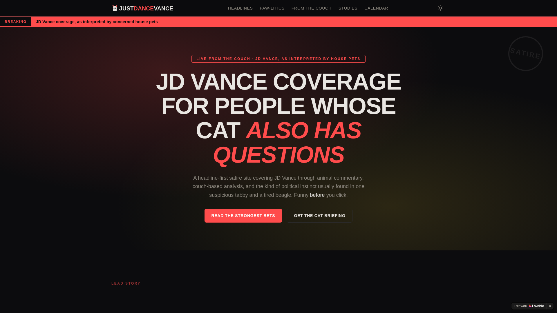 website screenshot of https://justdancevance.xyz