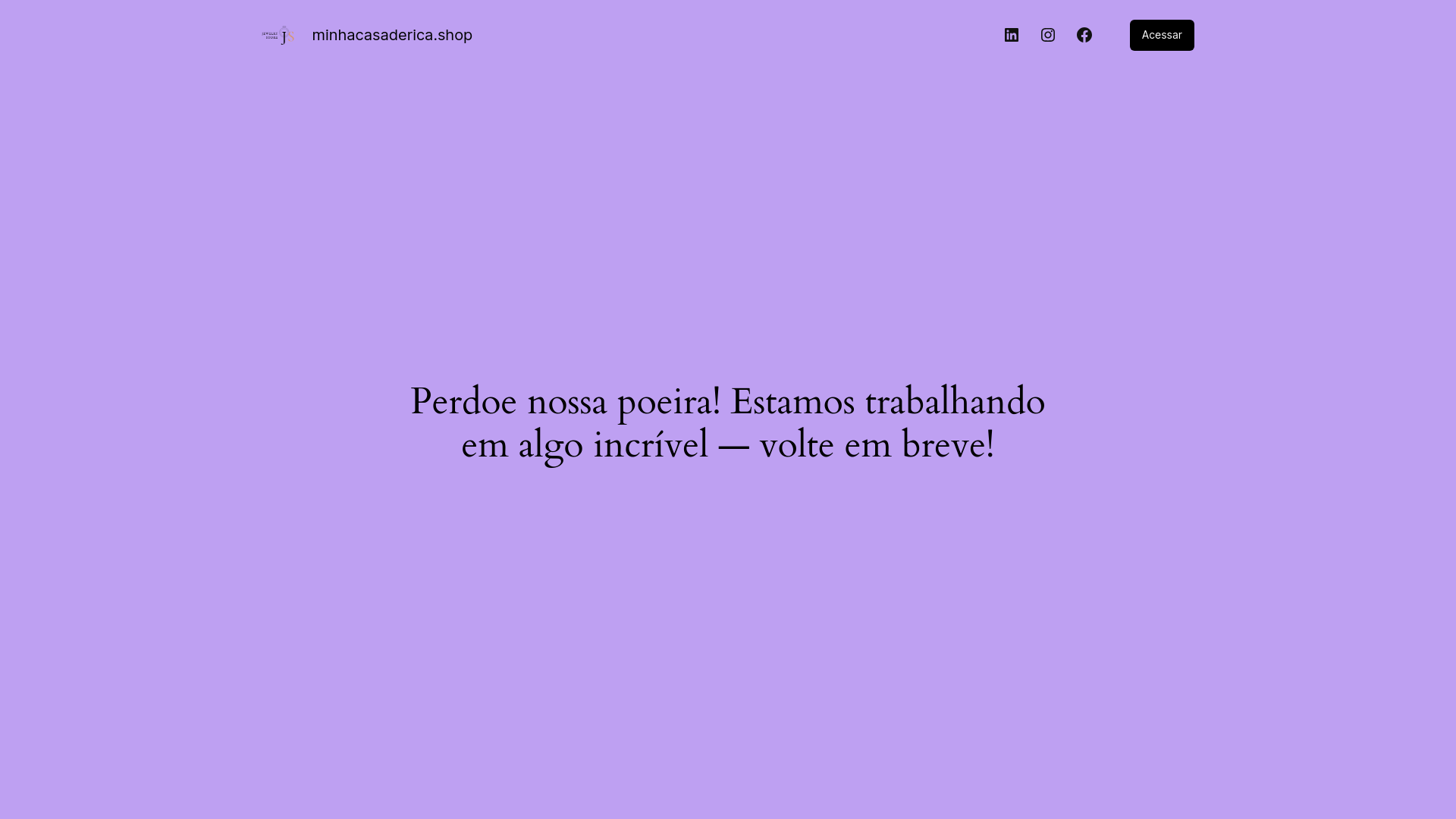 website screenshot of https://minhacasaderica.shop/