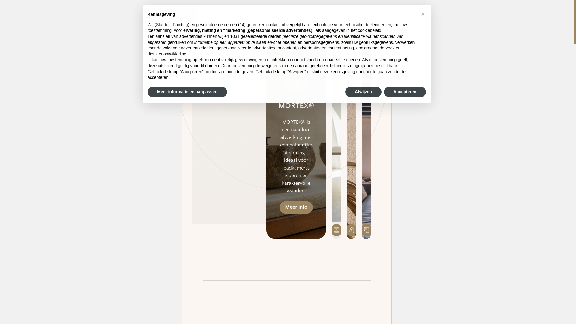 website screenshot of https://stardustpainting.be/