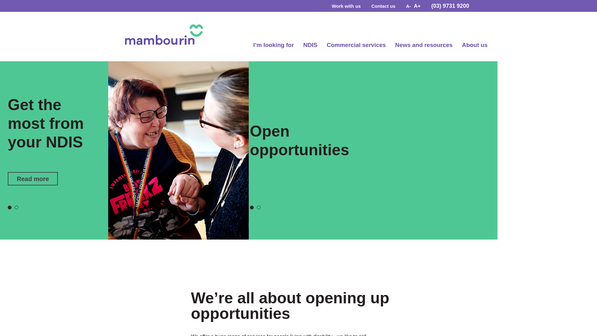 website screenshot of https://mambourin.org/