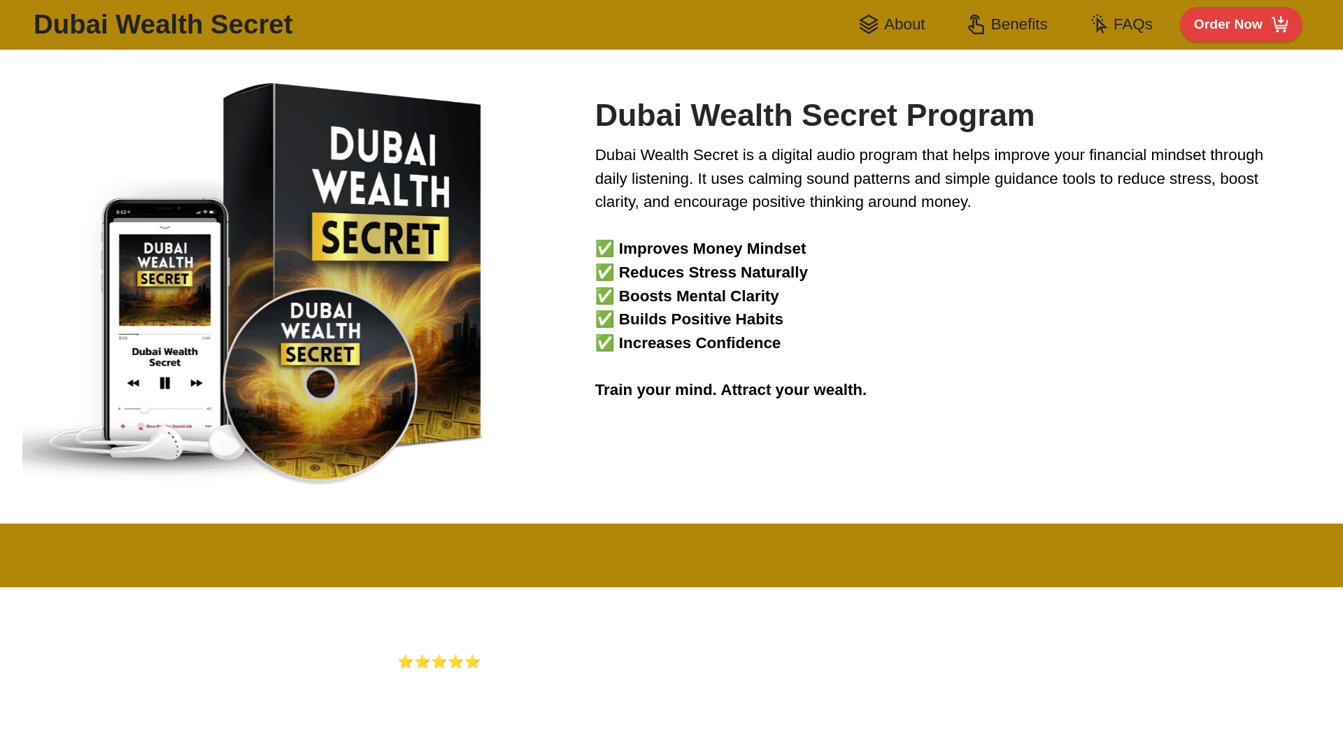 website screenshot of https://dubaewealthsecret.com