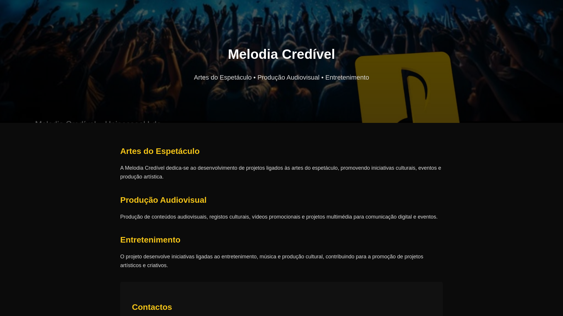 website screenshot of https://melodiacredivel.pt/