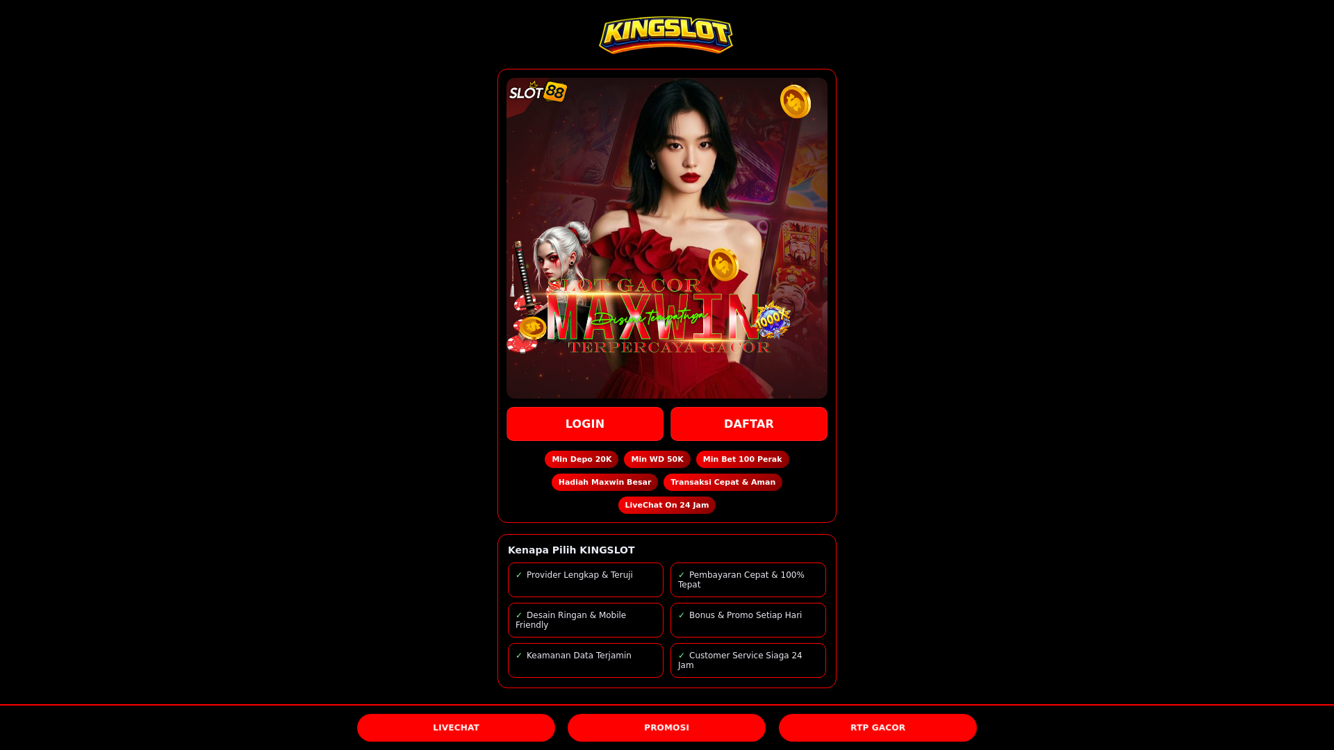 website screenshot of https://kingslot-new.pages.dev/