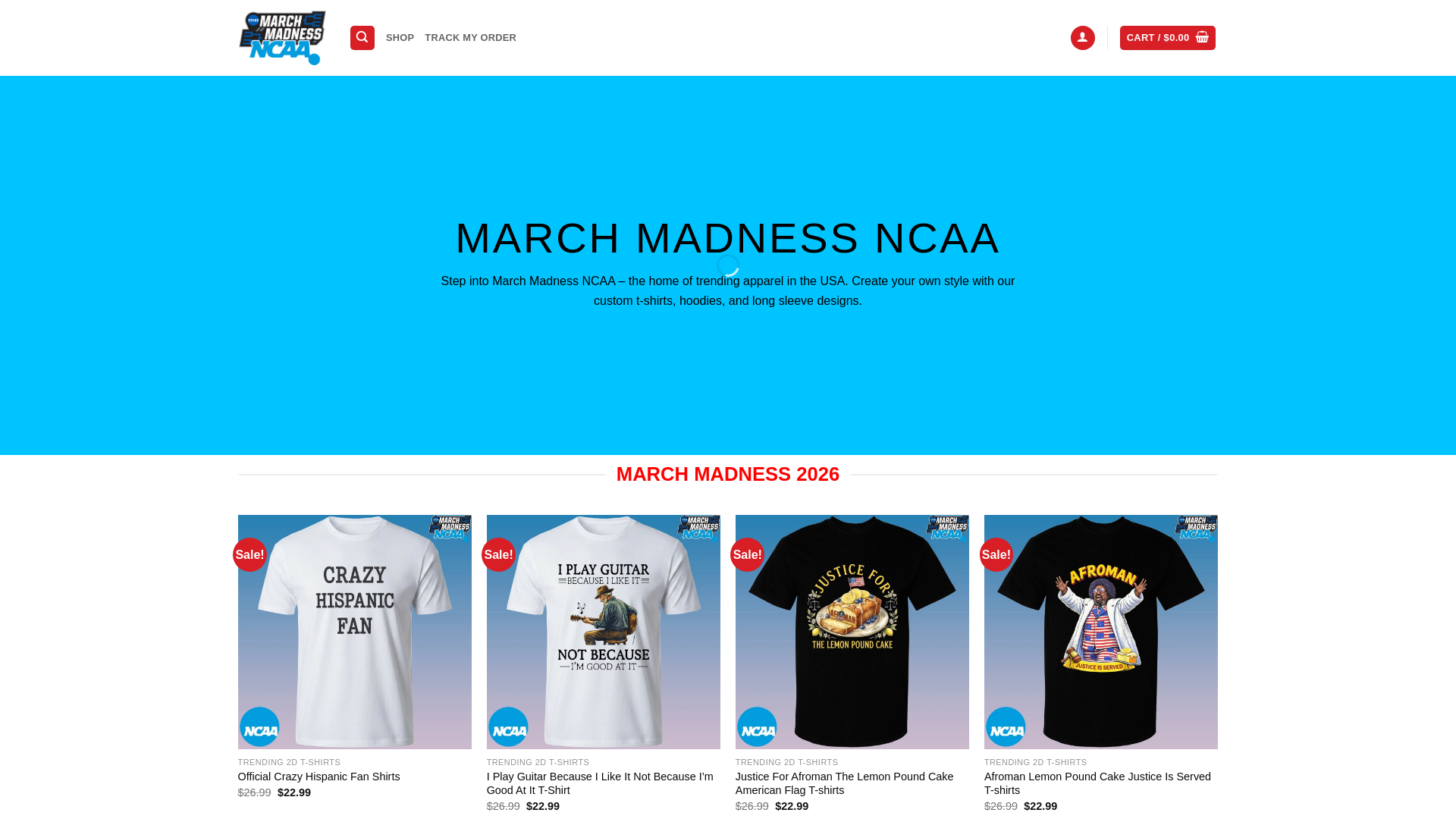 website screenshot of https://marchmadnessncaastore.com/