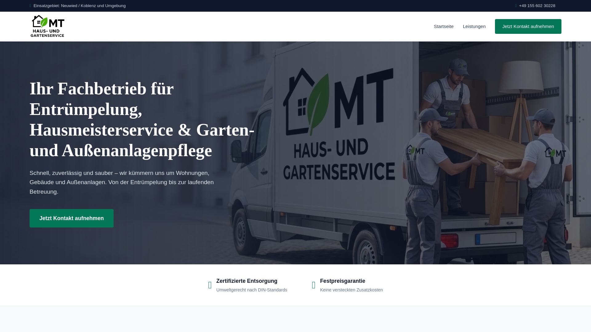 website screenshot of https://mthausgartenservice.de/