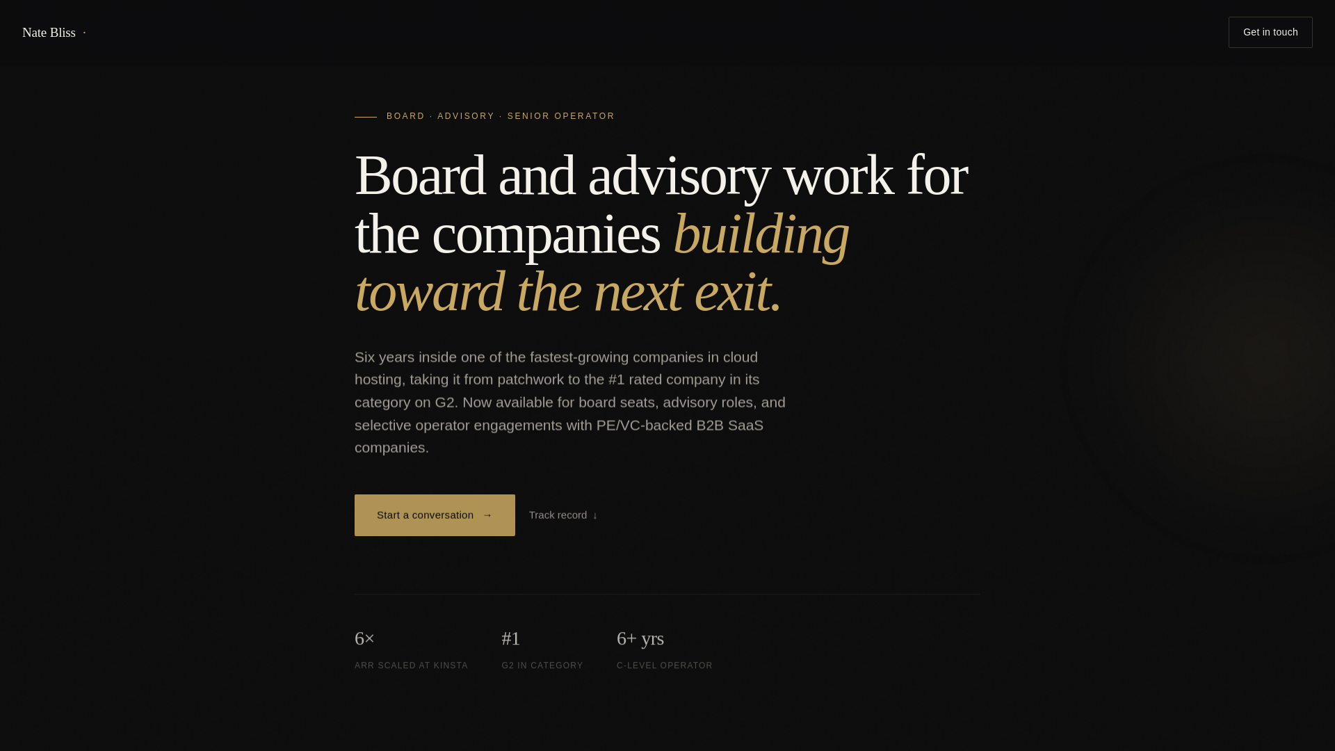 website screenshot of https://www.natebliss.com