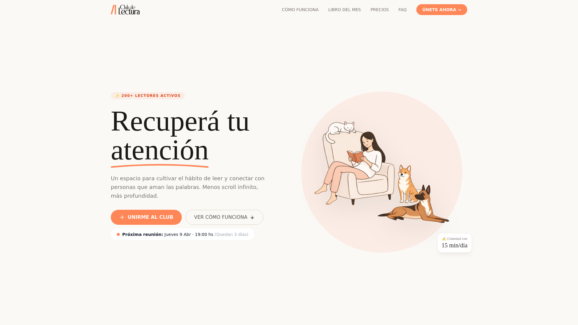 website screenshot of https://elclubdelectura.com.ar