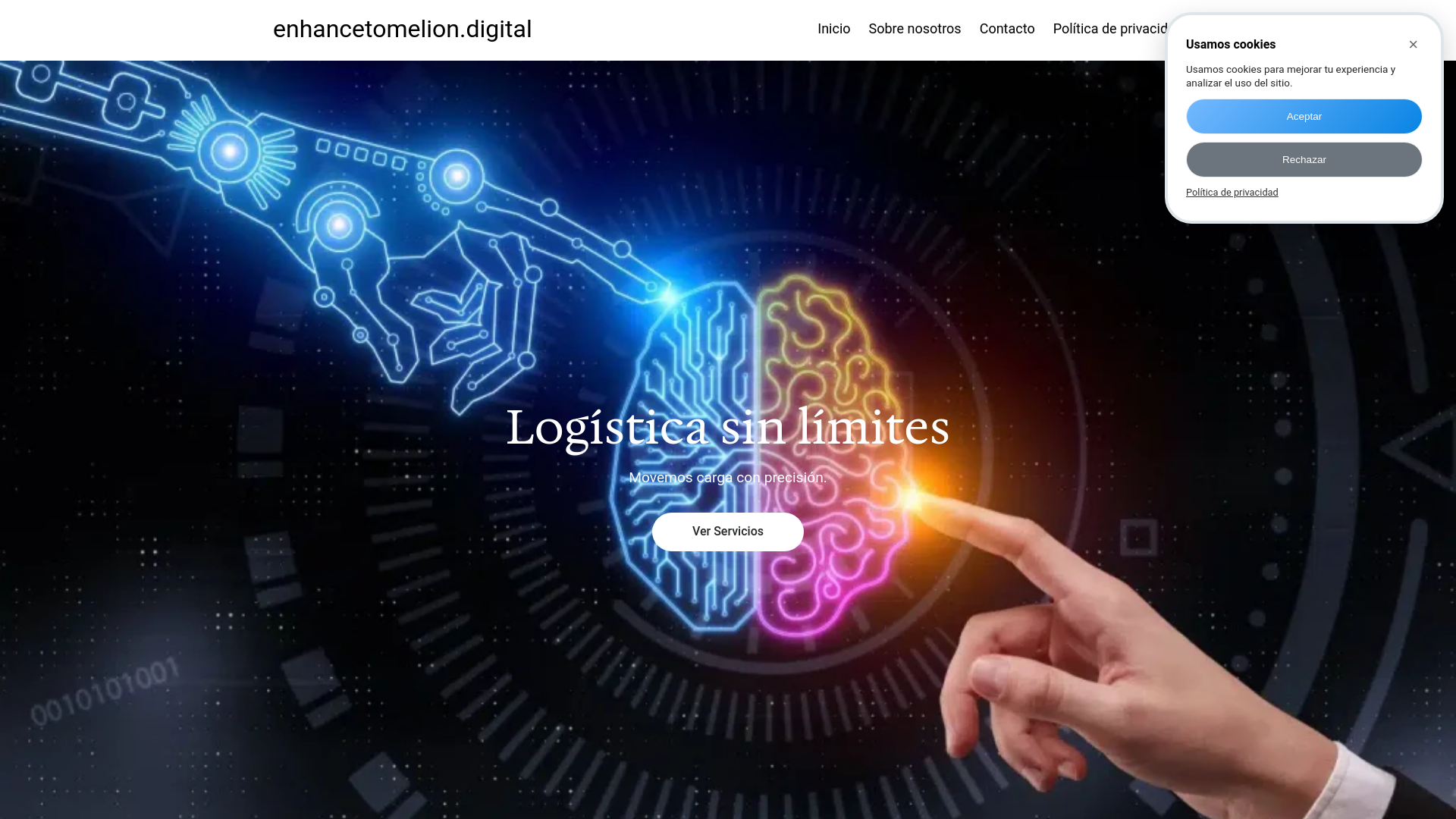 website screenshot of https://enhancetomelion.digital
