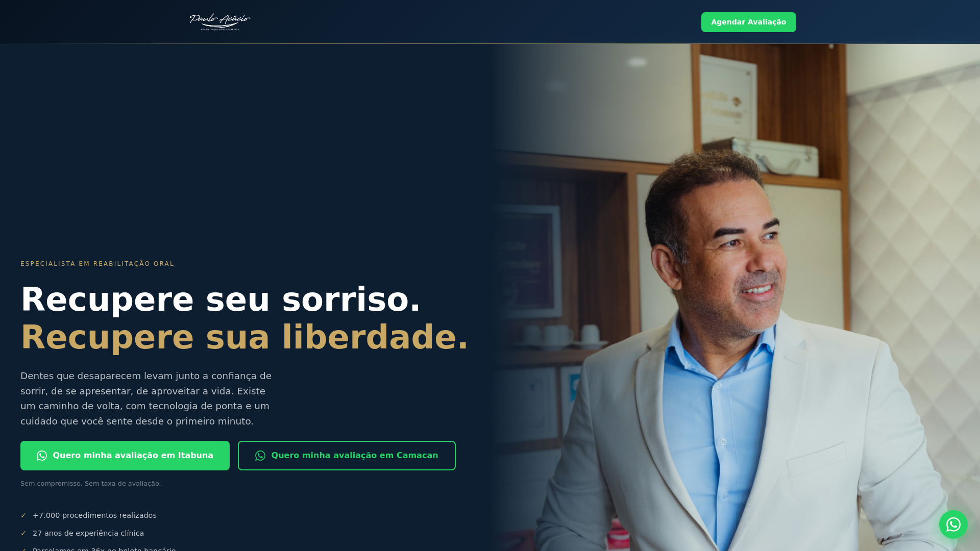 website screenshot of https://drpauloacacio.com.br/