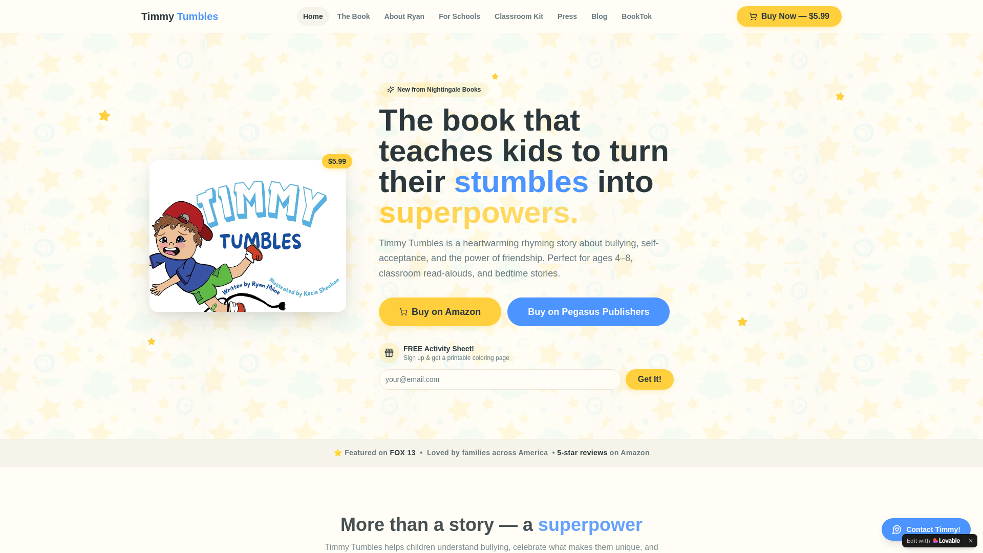 website screenshot of https://timmytumbles.org/