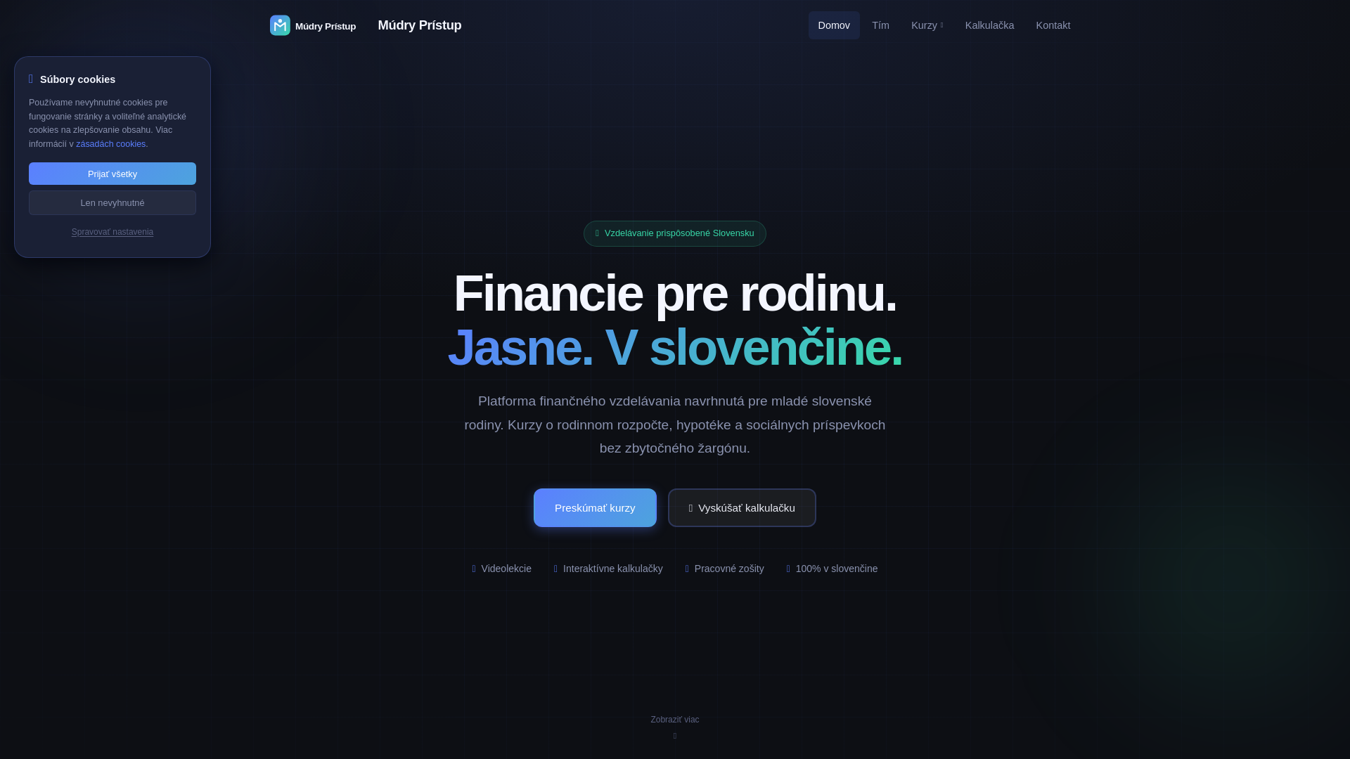 website screenshot of https://vasepribehy.digital