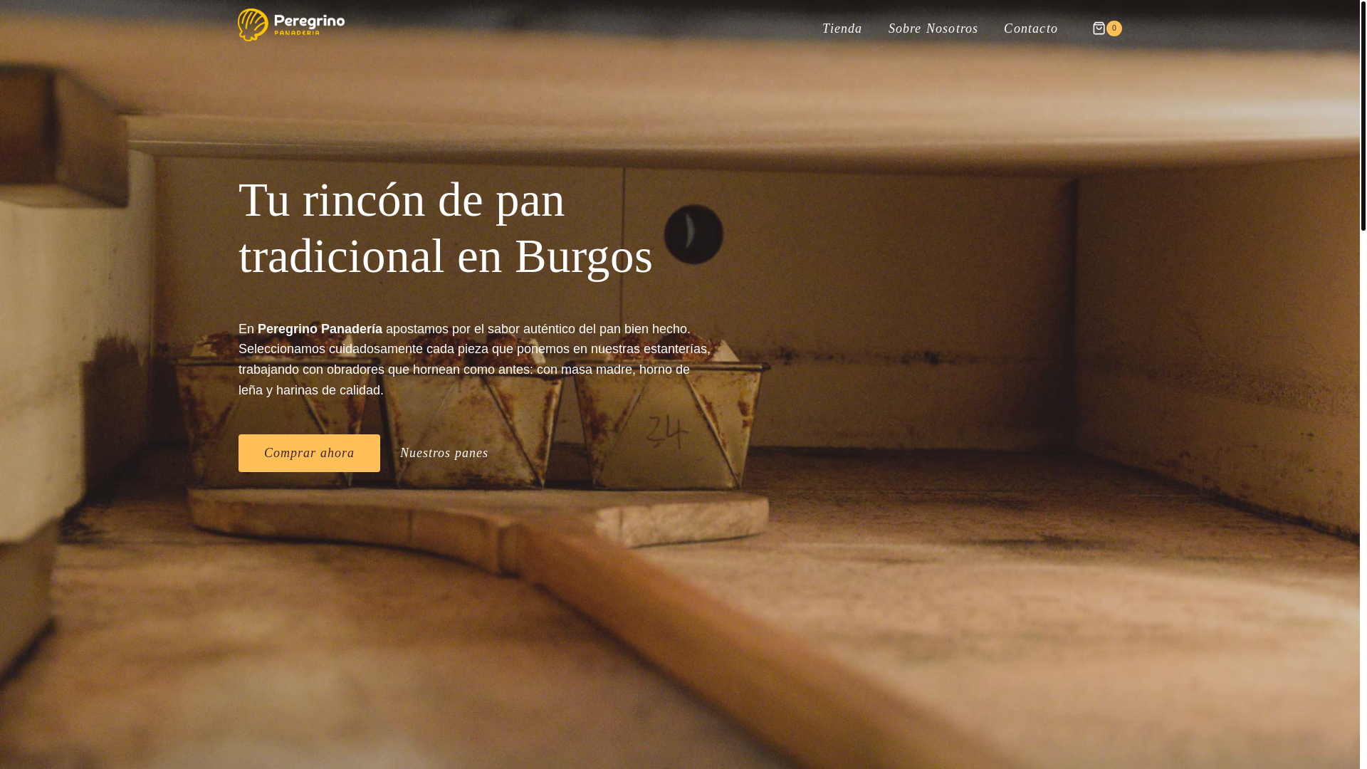 website screenshot of https://peregrinopanaderia.es/