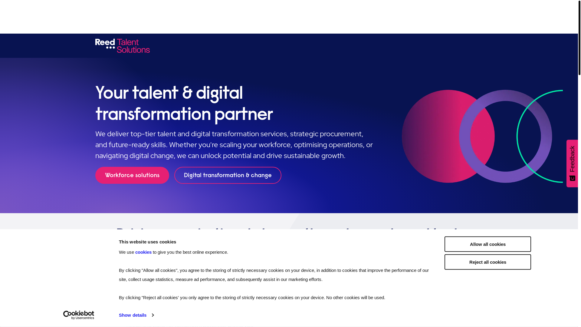 website screenshot of https://reedtalentsolutions.com/