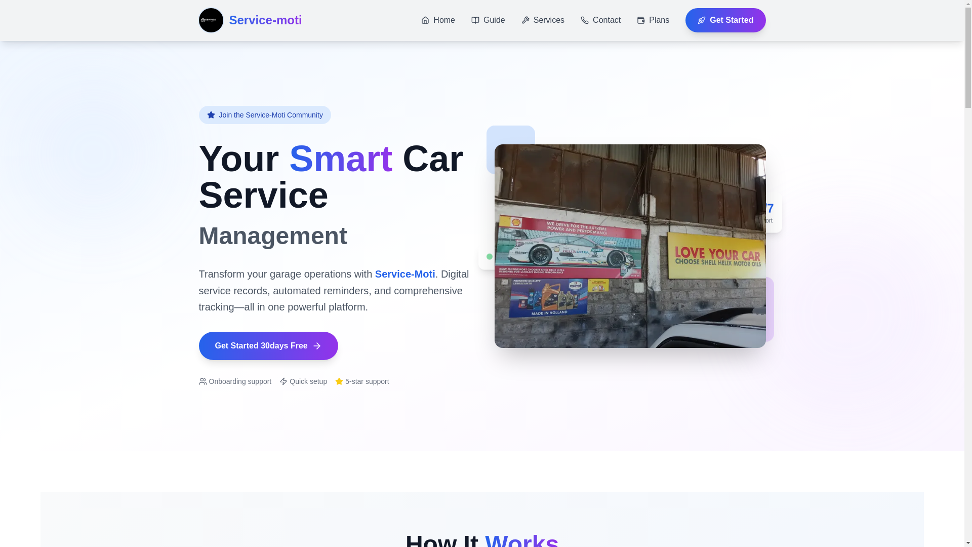 website screenshot of https://servicemoti.com/