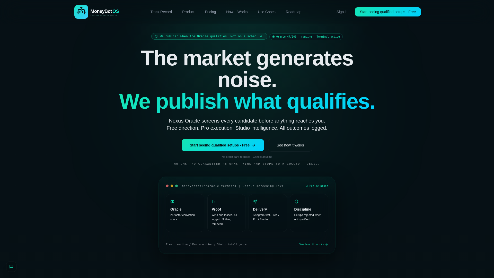 website screenshot of https://moneybotos.com/