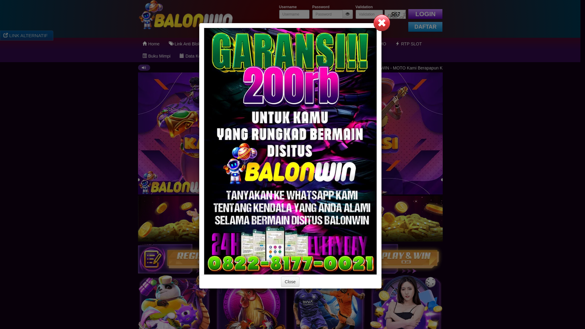 website screenshot of https://1balonwin.com/