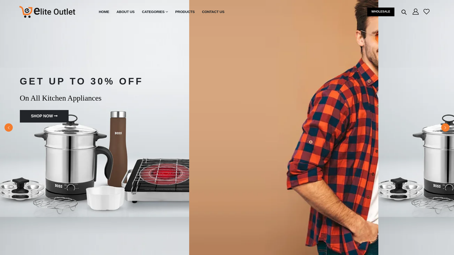 website screenshot of https://eliteoutletstores.com/