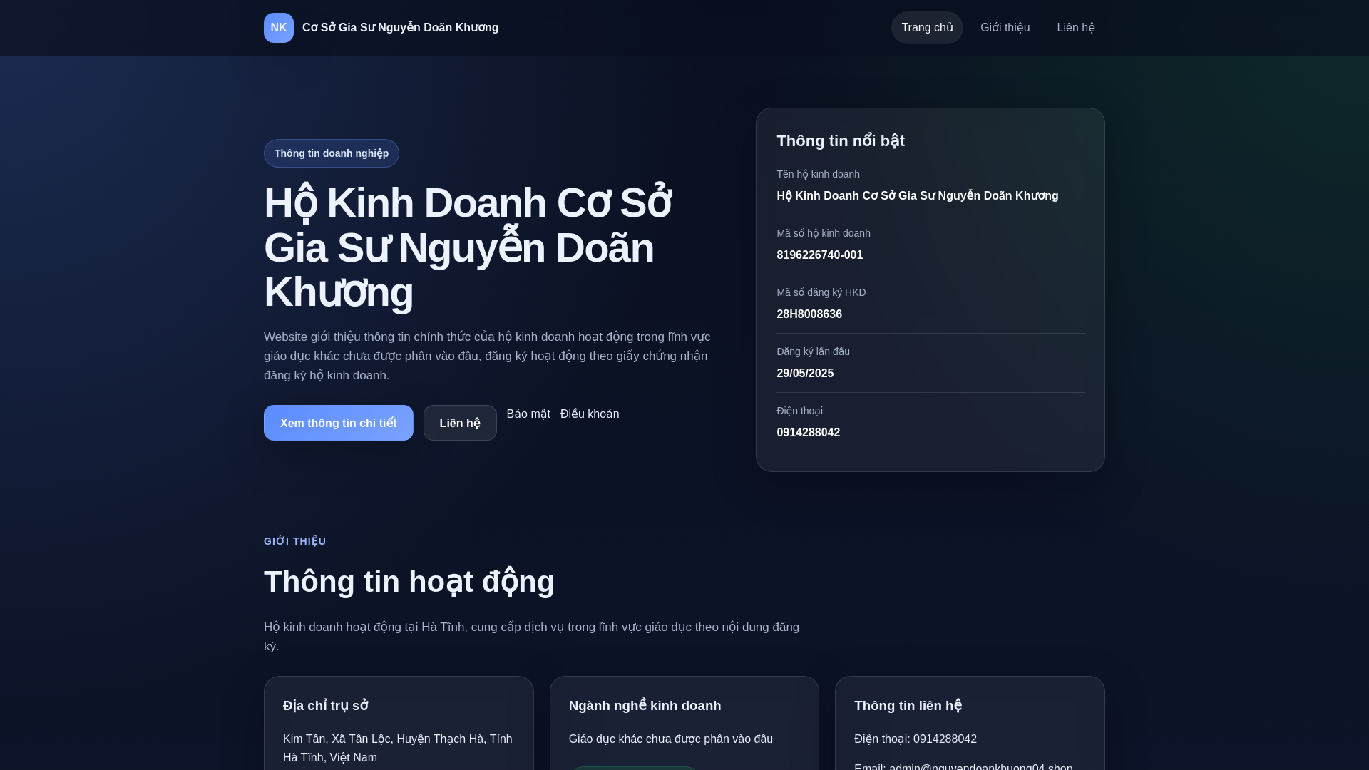 website screenshot of https://hunghien2004.pages.dev/