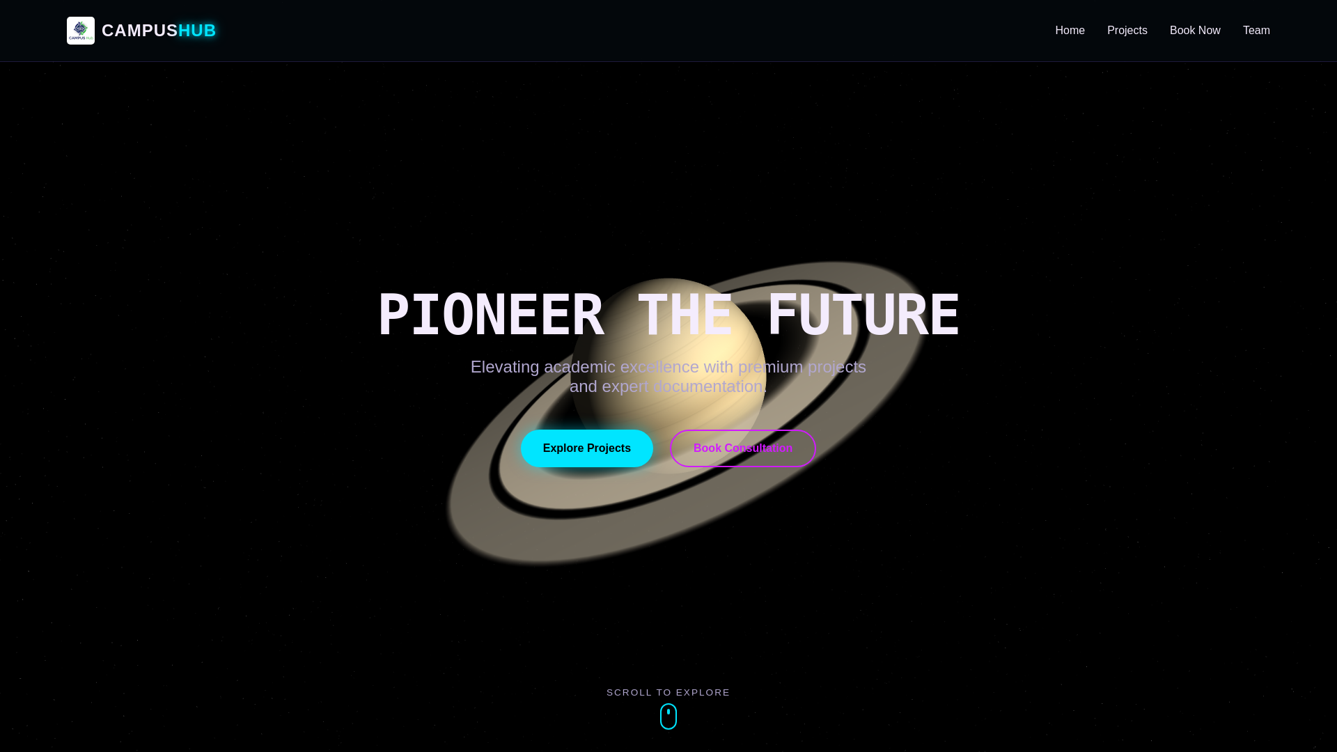 website screenshot of https://campushubservices.in