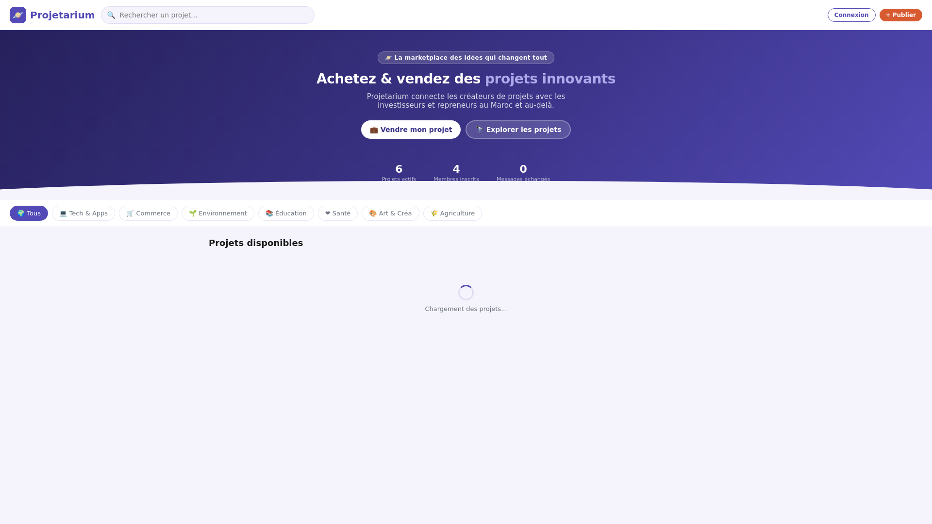 website screenshot of https://projetarium.co/