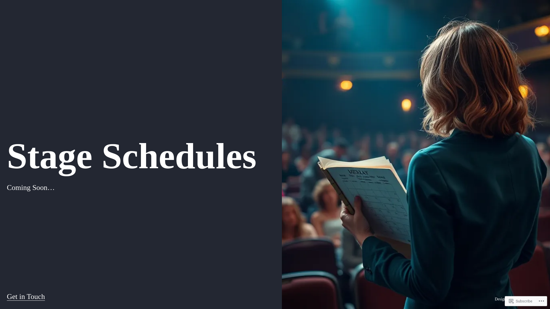 website screenshot of https://stageschedules.org