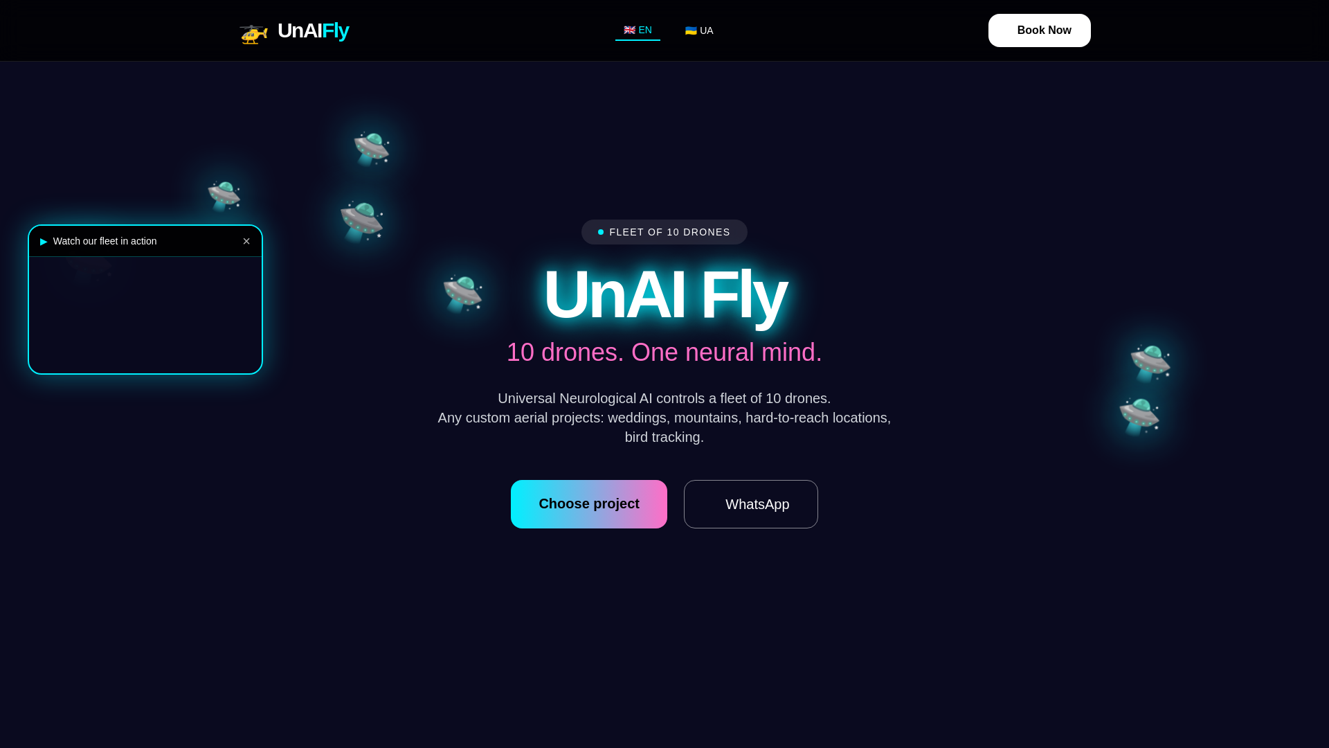 website screenshot of https://unai4fly.com/