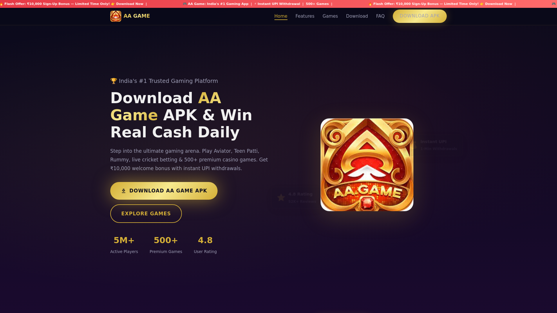 website screenshot of https://aagameplay.net/