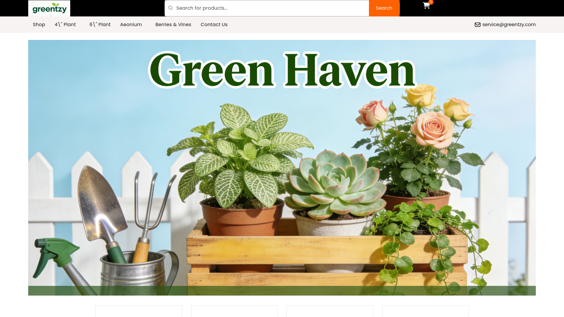website screenshot of https://greentzy.com/