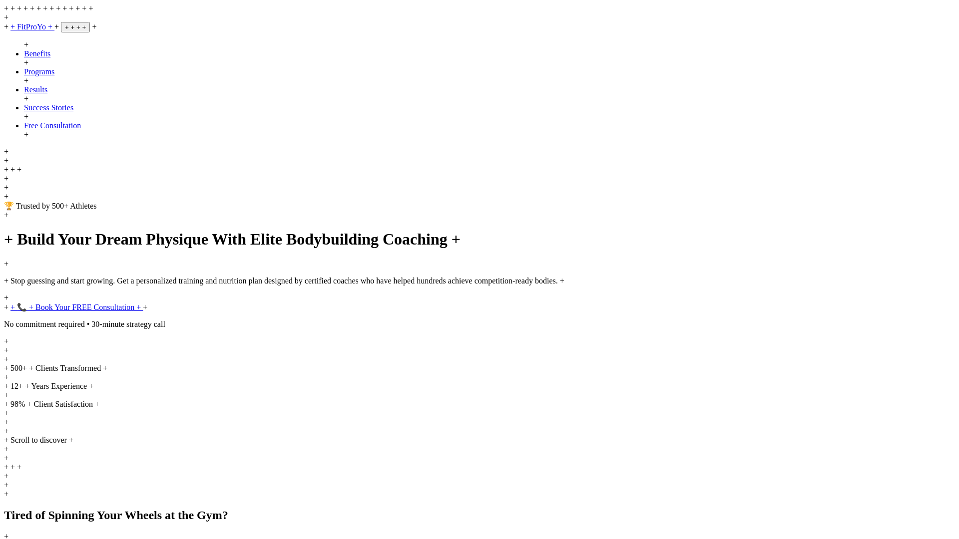 website screenshot of https://fitproyo-bodybuilding-coaching.pages.dev/