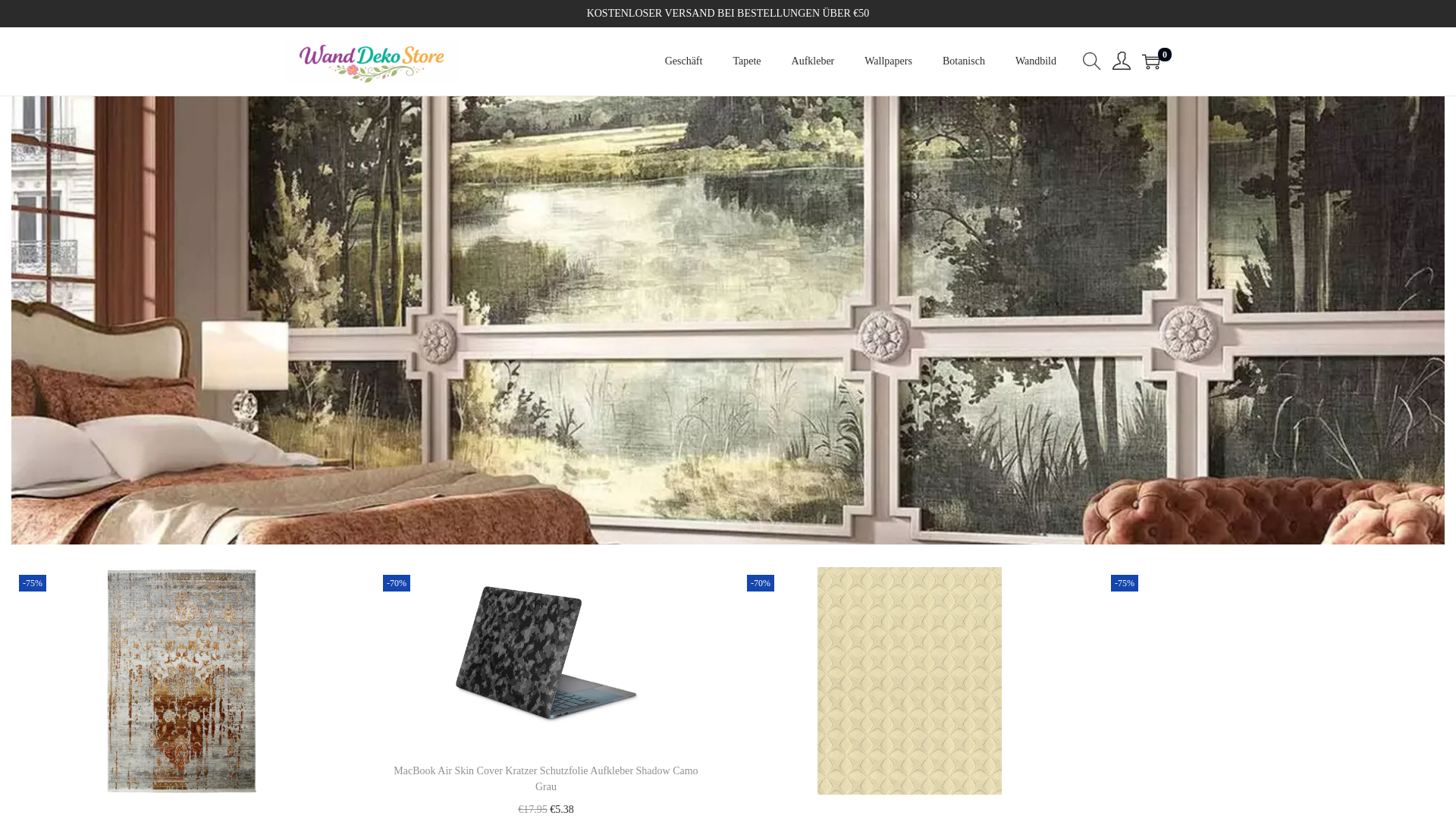 website screenshot of https://wanddekostore.com/