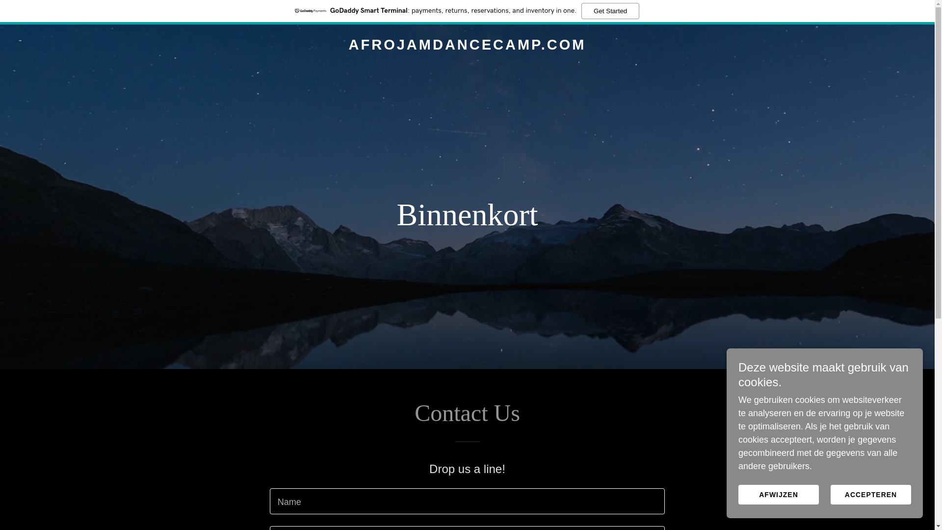 website screenshot of https://afrojamdancecamp.com/