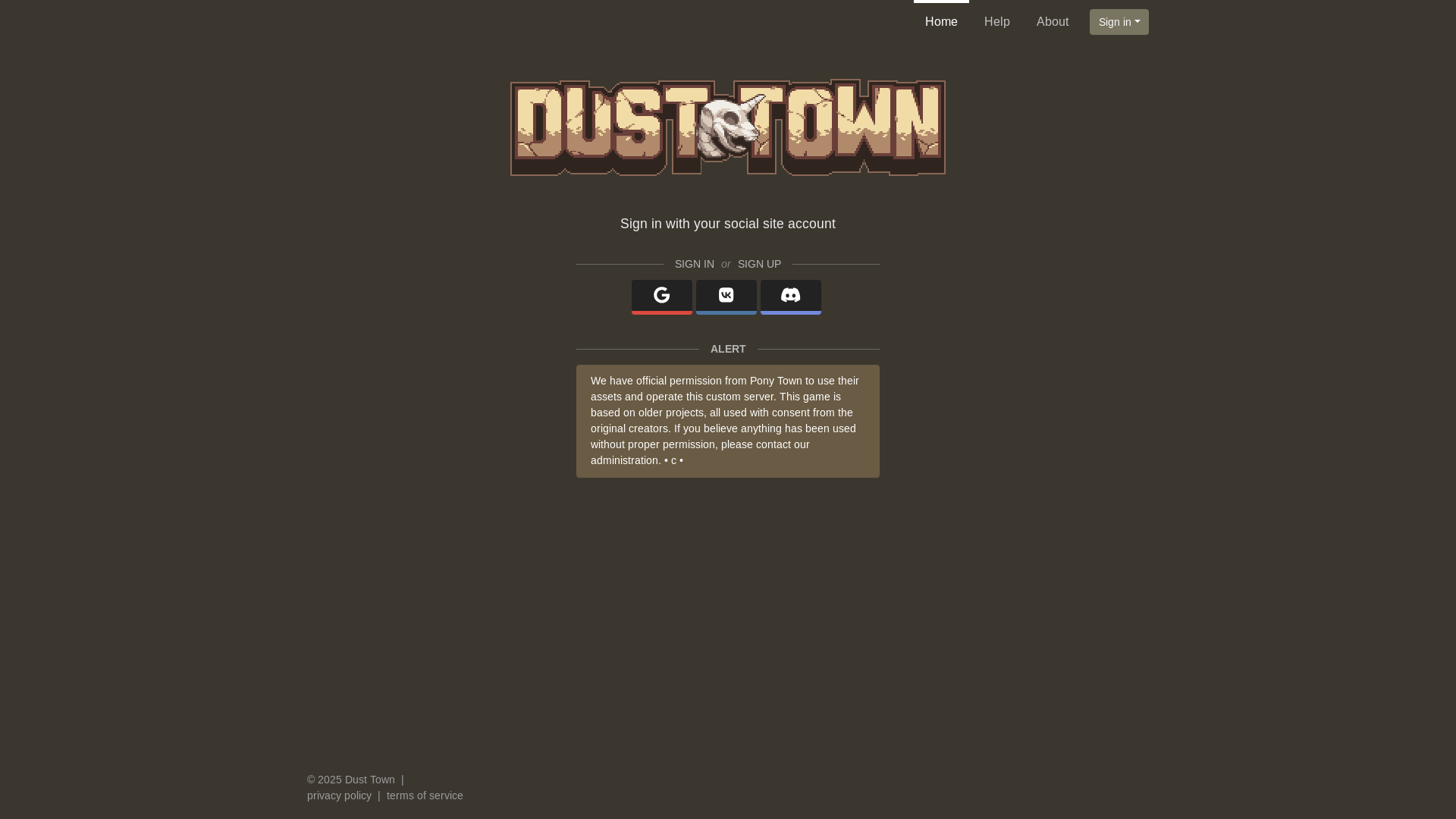 website screenshot of https://dust.town/