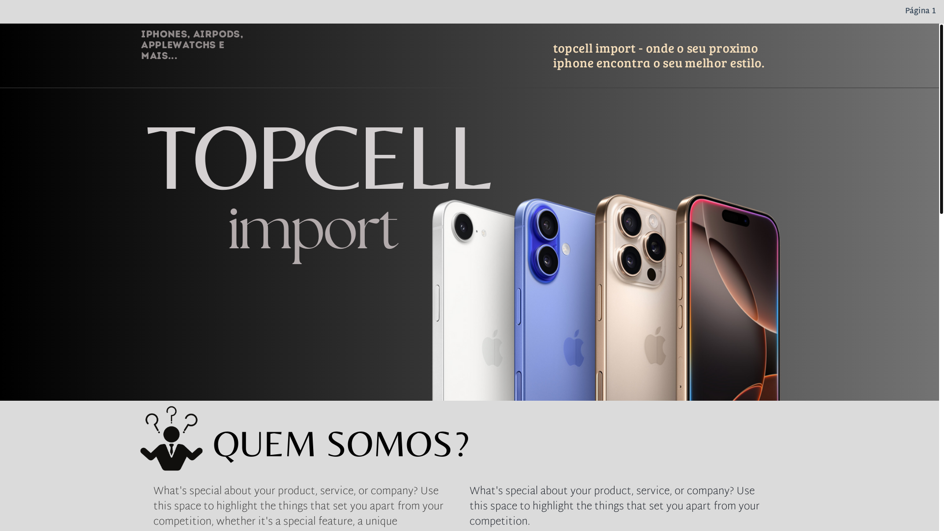 website screenshot of https://topcellimport.com/