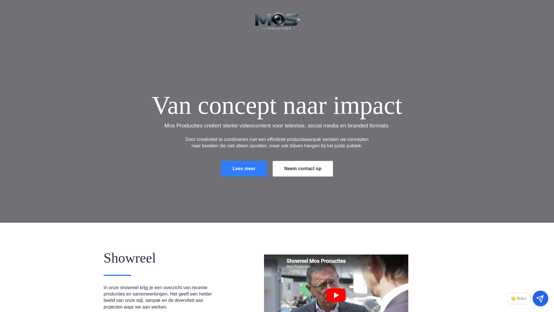 website screenshot of https://mosproducties.be