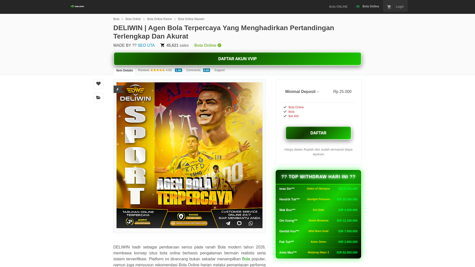 website screenshot of https://deliwin-bolaakurat88.pages.dev/