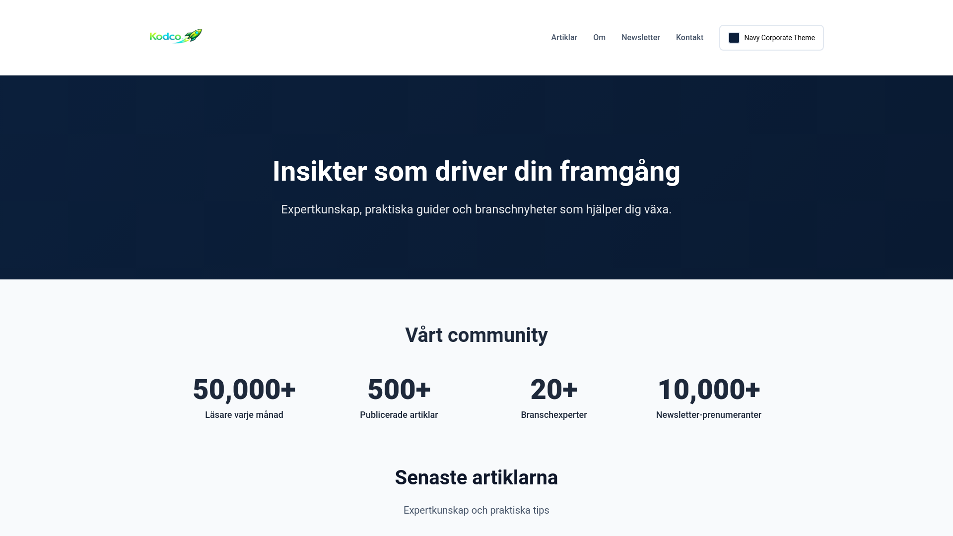 website screenshot of https://kodco-demo-content.pages.dev/