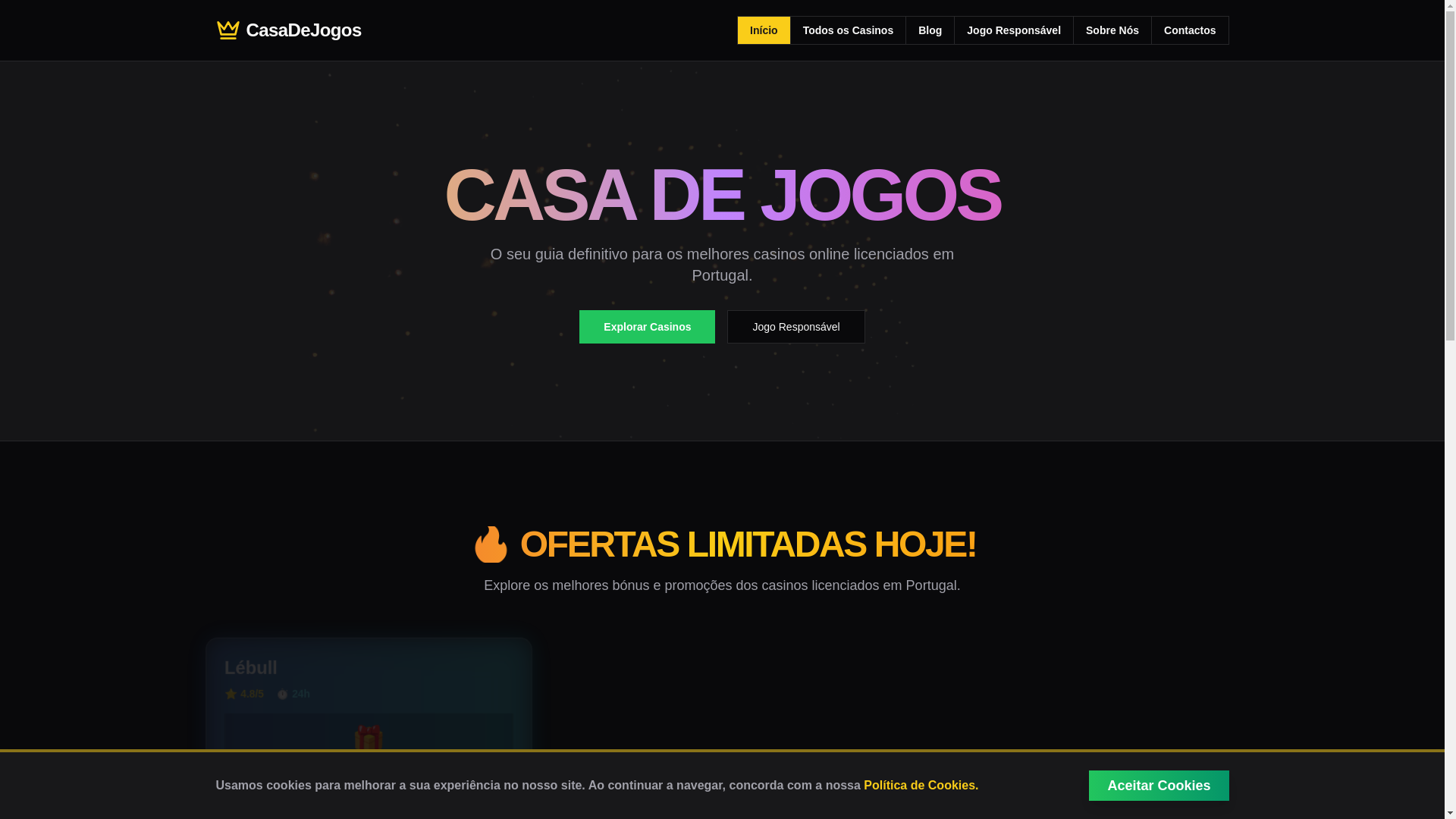 website screenshot of https://casadejogoshub.com/