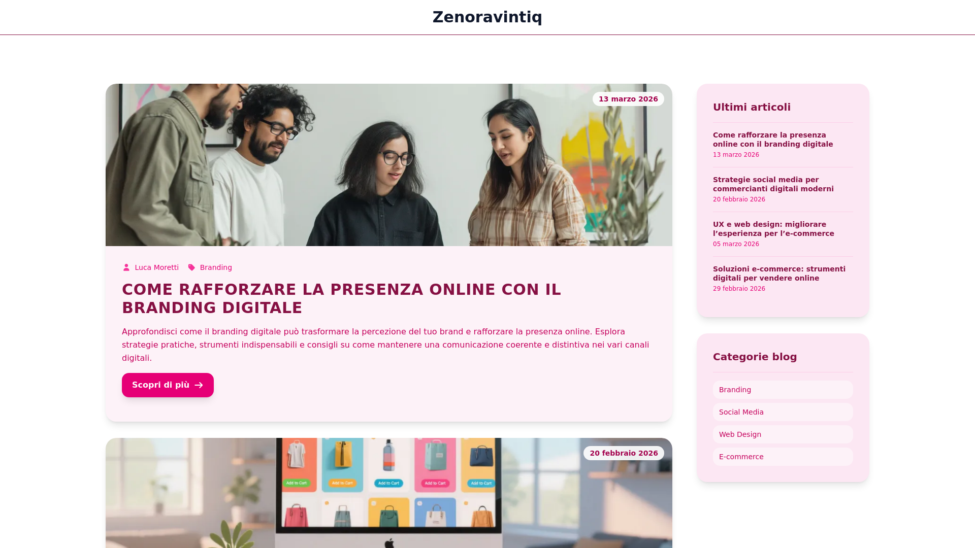 website screenshot of https://zenoravintiq.sbs/