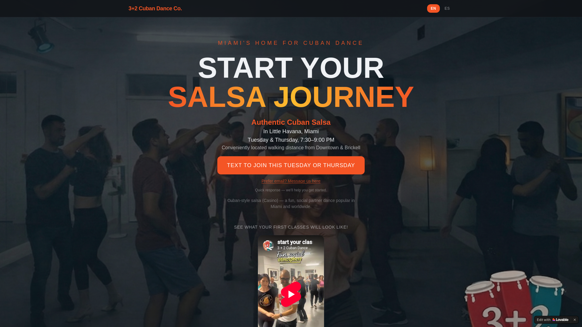 website screenshot of https://beginnersalsaclassmiami.com/