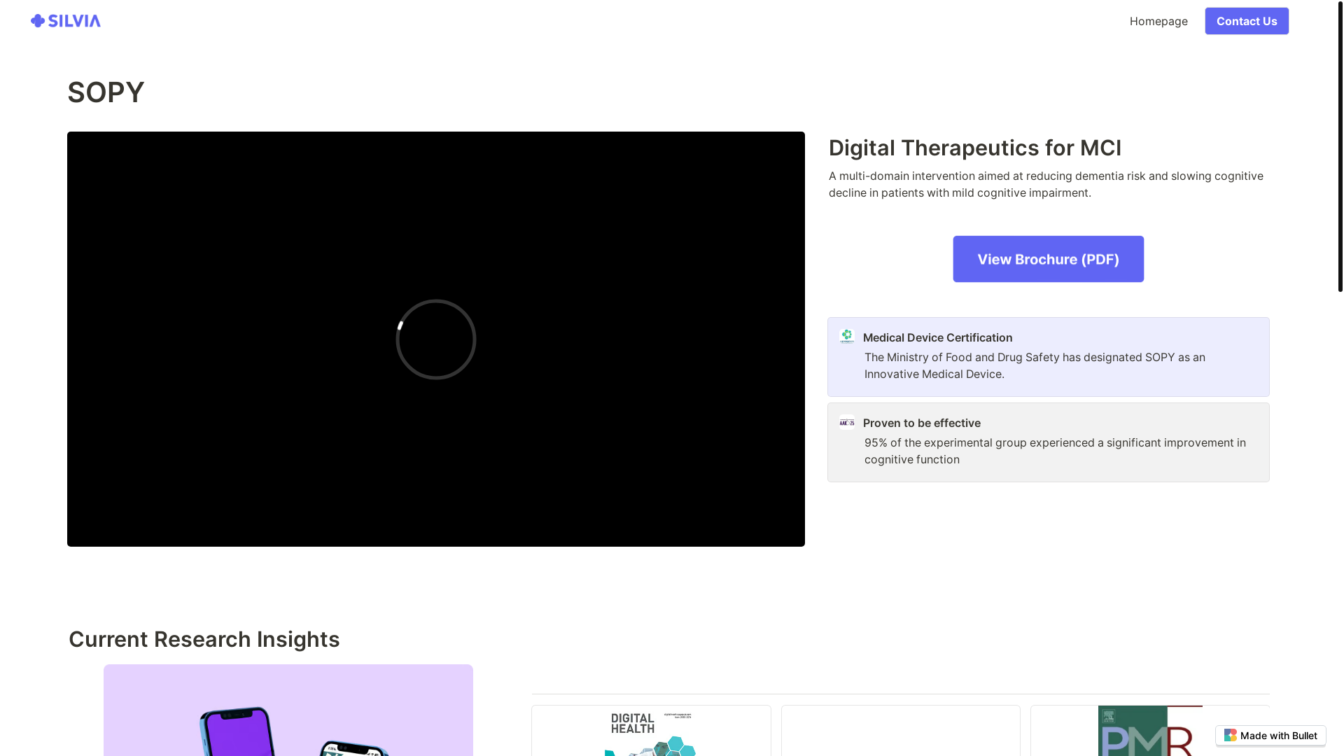 website screenshot of https://silviahealth-medica2024-bullet.pages.dev/