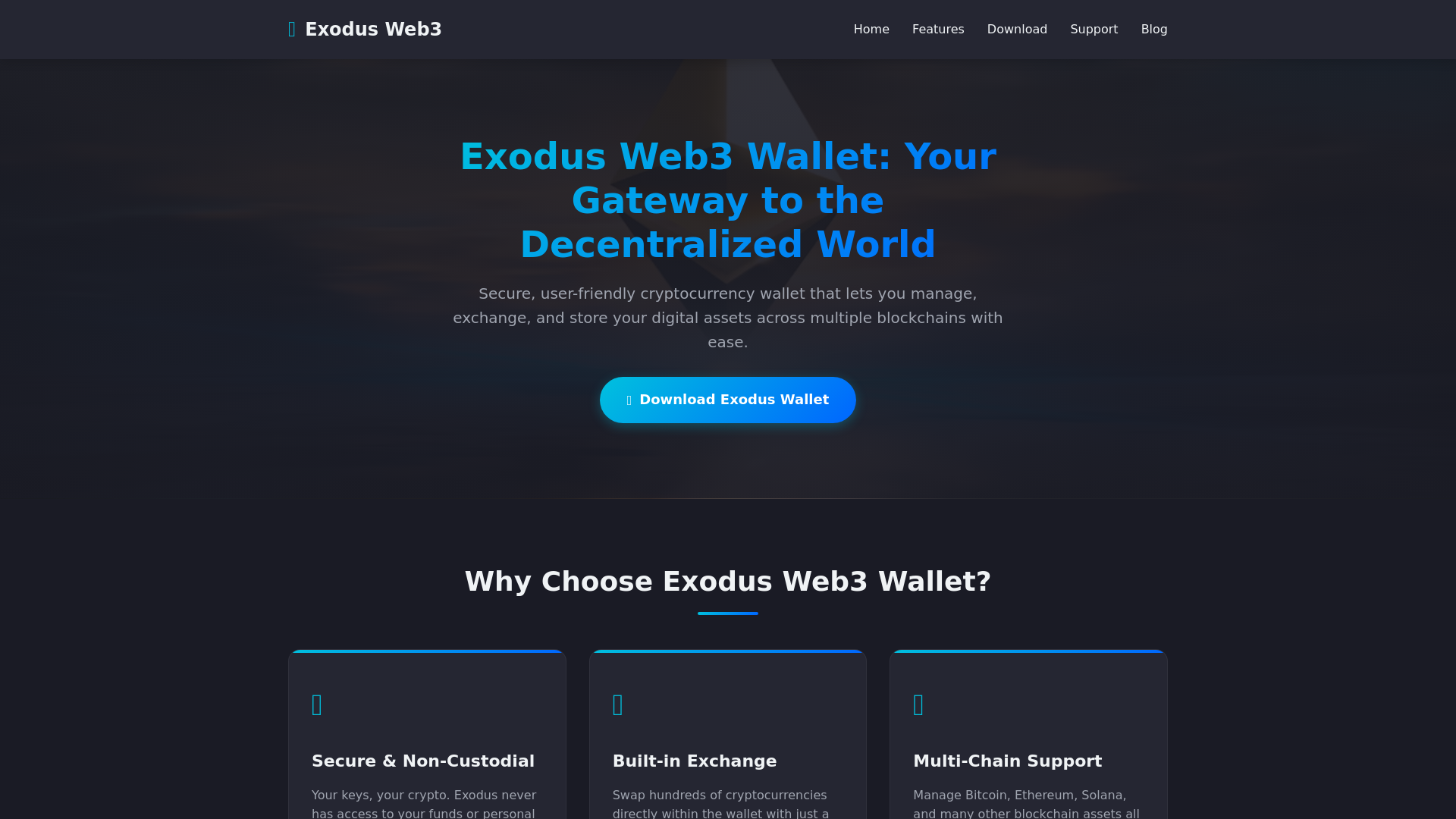 website screenshot of https://home-exo-web3.pages.dev